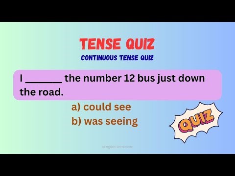 Continuous Tense Quiz | English Grammar Practice | English Exam Room