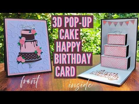 3D Pop Up Cake Birthday Card | DIY Handmade Papercraft | Card Making Tutorial