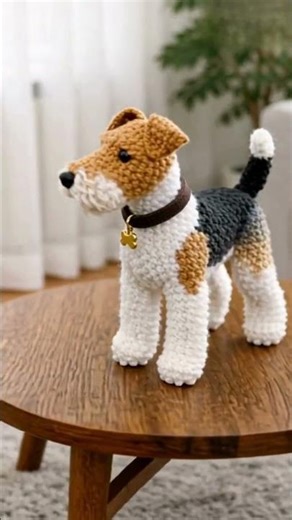 🧶💥 CACHORRINHO AMIGURUMI 🐶 | PERRITO CROCHET | FOX TERRIER | SO CUTE DOG PATTERNS #shorts