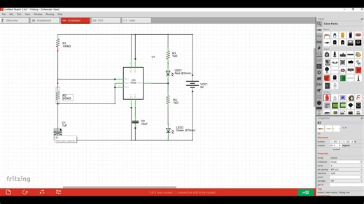 双色闪光灯fritzing搭建