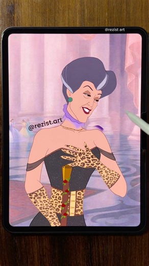 Young Lady Tremaine’s transformation 🐆 #disney #art #digitalart #shorts