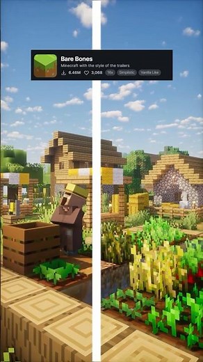 BEST Texture Packs and Mods for Minecraft / Bare Bones! #shorts