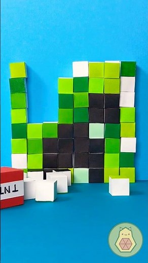 Minecraft Creeper Gets TNT Blast! 🚀💥 Handmade Paper Craft! #shorts