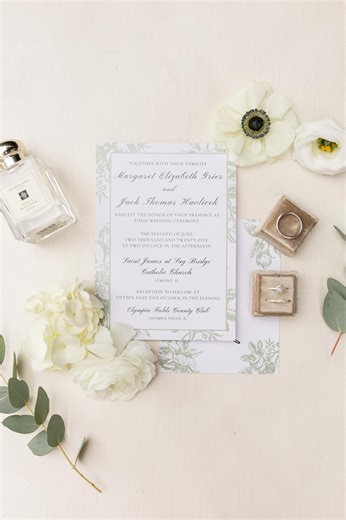 Green Floral Wedding Invitation Template • Botanical Garden Invite • Elegant Printable Wedding Suite • Digital Download - Etsy