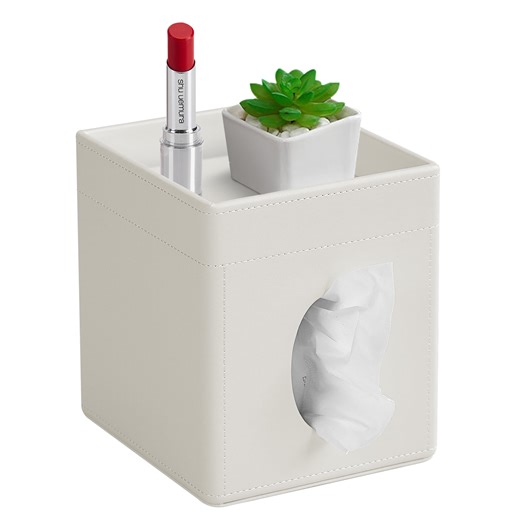 Tissue Box Cover, PU Leather Square Tissue Box Holder with Storage Tray for Bathroom Vanity Countertop Night Stands Bedroom Office Desk, Stylish Tissue Holder Decorative Organizer - Walmart.com