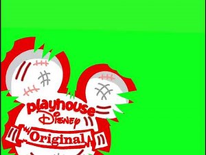 Playhouse Disney Original Logo Destroyed, Broken and Red on Green Screen