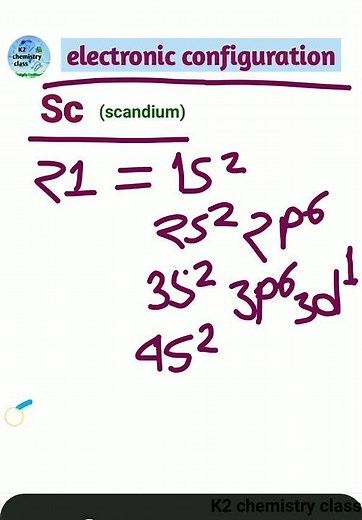 electronic configuration for Sc (scandium).. #k2chemistryclass #electronicconfiguration