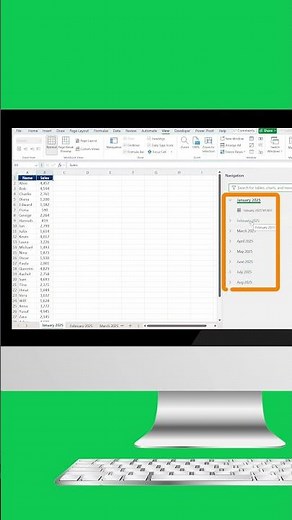 Navigation Menu Feature in Excel
