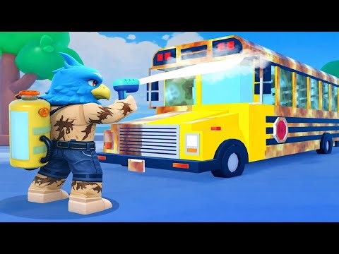 Cleaning Dirty Stains in the ROBLOX Pressure Wash Simulator 2 Indonesia Game