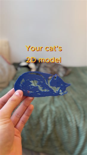 Your cat’s 2d model without modeling experience psst… you can do it with any animal :).🐈🦮 #cats #animals #3dmodeling #3dprinting #memory
