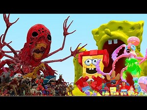New Zoochosis Monsters Family Vs New SpongeBob Family In Garry's Mod