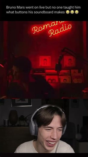 Bruno Mars Learning how to use a soundboard... 😂🎸