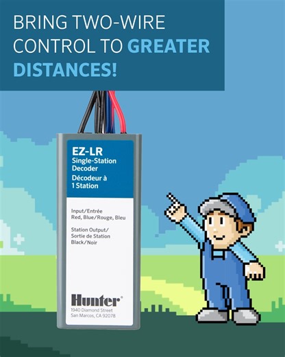 Hunter Industries on Instagram: "Discover the decoder that brings two-wire control to greater distances with the EZ-LR Decoder Training Program from Hunter University! Complete the program with a score of 80% or higher by December 31, 2025, to earn 2,000 coins in The Vault. Link in bio to get started!"