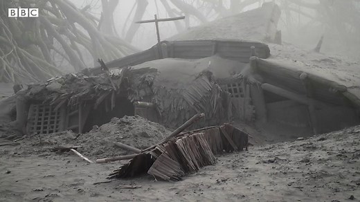 すっかり灰に覆われ……フィリピン・タール火山噴火、被害地域は今 - BBCニュース