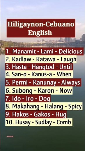 Basic Hiligaynon: Cebuano & English Translation for Beginners #shorts