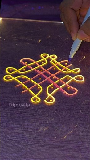 Easy Sikku Kolam Tutorial ✨ @dhanvihakolam #ytshorts #sikkukolam #dailykolam #trending