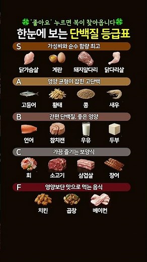 한눈에 보는 단백질 등급표 완벽 가이드 #단백질식단 #단백질