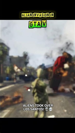 🚀 The craziest GTA V alien invasion ever! #shortsfeed #gta