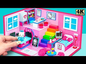Build Pink Miniature Hospital and DIY Medical Kits from Clay ❤️ DIY Miniature Cardboard House