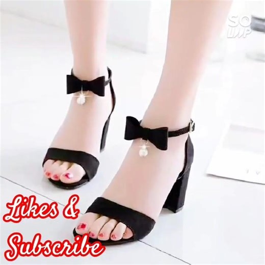 Stylish & Attractive black sandal collection 2026, Latest chunky heeled anklet strap sandals,