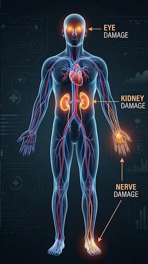 How High Blood Sugar Damages Your Body | Diabetes Explained Simply #bloodsugar #insulin #diabetes