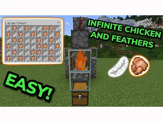 019 - 自动鸡肉农场教程（Minecraft基岩版）简易版 1.21