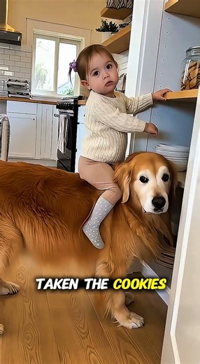 baby ride dog in house funny moments 😆 #baby