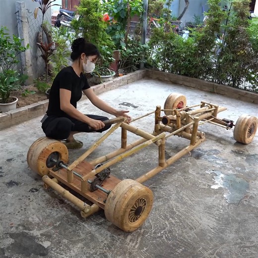 42K reactions · 1.8K shares | Amazing! Beautiful Girl Builds a Bamboo F1 Car #ndwoodart #homemade #bamboo #build #diy | ND - Woodworking Art | Facebook