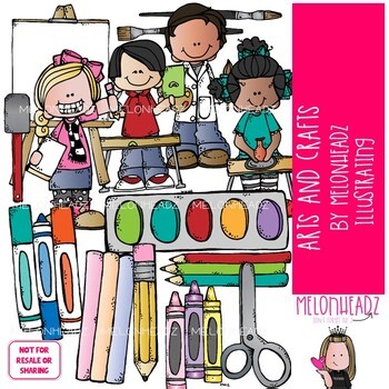 Arts and Crafts clip art, School Supplies clip art, Art Class COLORED Version