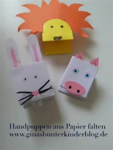 Handpuppen aus Papier falten. Einfaches basteln für und mit Kindern