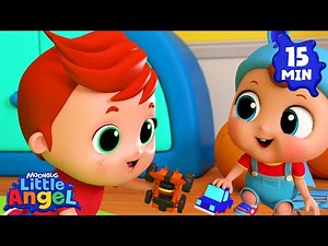 [15 MIN LOOP] Clean Up Song | Little Angel | Kids Songs and Nursery Rhymes