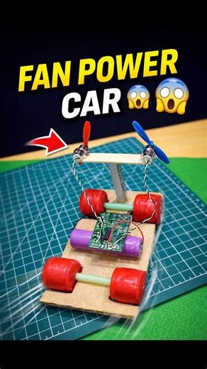 Remote Control Fan Power Car 🚗💨 | DIY RC Car Using DC Motor | Amazing Science Project #Shorts