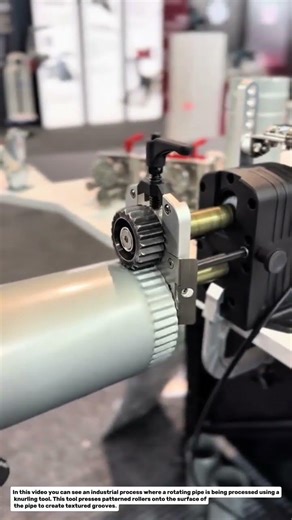 Amazing Pipe Knurling Process | Smart Industrial Tool That Creates Perfect Grip Patterns.