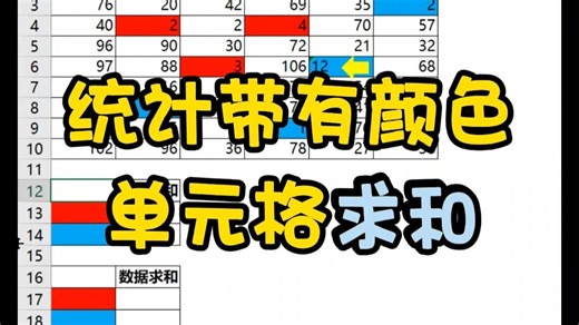 Excel根据单元格颜色数据求和