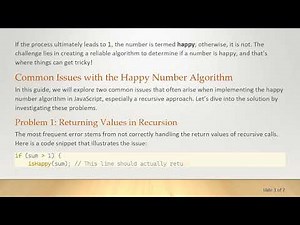 Understanding the Happy Number Algorithm: Common Pitfalls and Effective Solutions