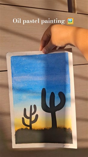 easy desert scenery painting. #art #drawing #artandcraft #painting #canvas #viral #trend #shorts