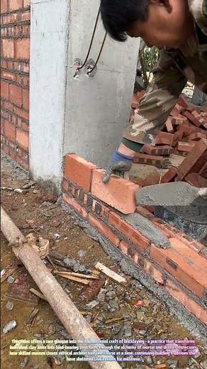 Brick by Brick: Watch a Master Mason Build Walls with Time-Honored Technique! 🧱⚒️