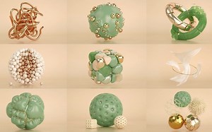 C4D抽象模型电商风格渲染教程