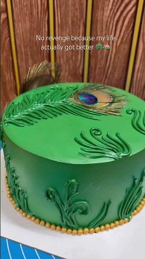 No revenge because my life actually got better 🦚🪷 peacock feathers themed cake ✨