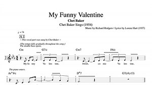 "My Funny Valentine" · Chet Baker || Voice   Piano   Bass || Sheet Music   Tabs   Chords   Lyrics — Play Like The Greats .com