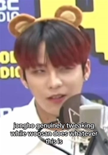 these aren’t even taken out of context, they had to make eye contact with a partner and i think jongho was trying to wink 😭 #jongho #woosan #san #ateez #kpopfyp