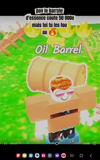 POV:le bidon coute 50 000 mille€ et toi tu le met dans le feu de 99 nuits #memes #roblox