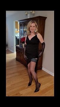 Beautiful Thigh High Stockings from Germany, a Great High Low Dress and Sexy Stiletto Heels!