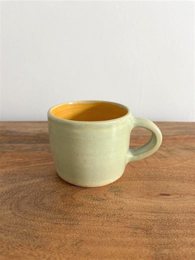 Handmade Sea Green and Yellow Mug : Devon Studio Stoneware - Etsy