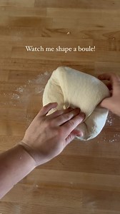 Tips for shaping a boule: Only flour very lightly so you can use the stickiness of the bottom of the dough to create tension, then you do less work! Lining your bread form (this one is from @rosehillsourdough- he just released his round forms! “Theearlyrise” for 10% off) with a flour sack or kitchen towel and lightly dusting with rice flour is what I prefer if I’m going to do a fancy scoring design and it will always release easily! Pull in each side to the middle, flip and tighten by rotating a