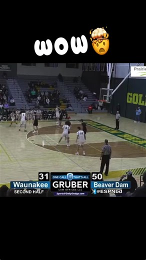 WOW🤯 Beaver Dam Boys Basketball Ben Wittnebel dunks to help the Beavers pull out a 70-43 win against Waunakee! #wisbb #highschoolsports #wisconsin #beaverdam #basketball
