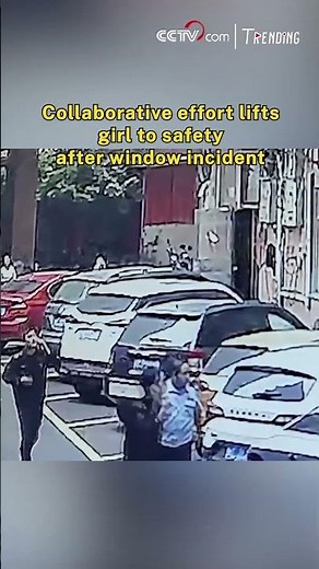 Collaborative effort lifts girl to safety after window incident