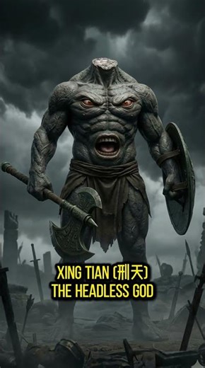 The Headless God who refuses to die: XING TIAN (刑天) 🪓 #Shorts #ai短剧