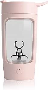 Protein Powder Mixer Shaker Cup 22 oz Electric Portable Bottle for Coffee BPA Free with USB Rechargeable and Milk Vortex Mixing Shakes Cups (PINK)