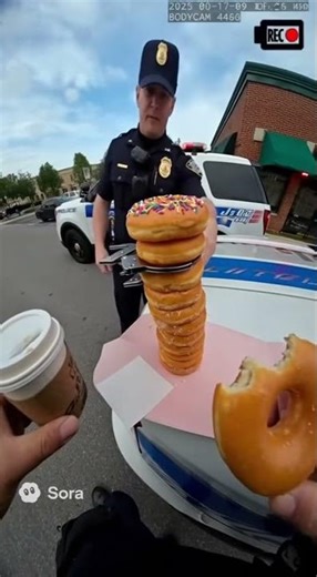 cops arrest donuts! #bodycam #donut #surprise